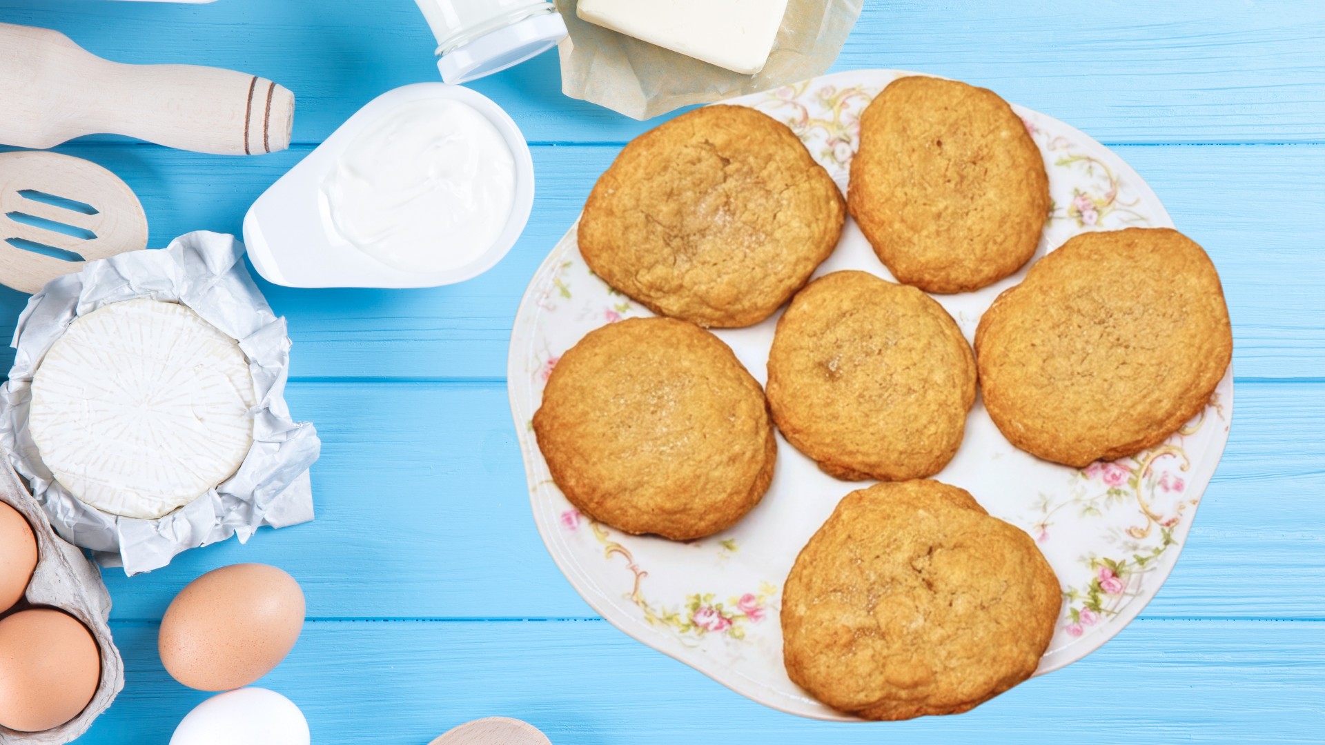 A plate of Blessed Sugar Cookies on a floral plate